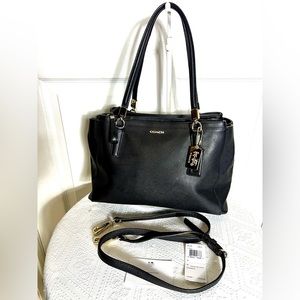 COACH💥SOLD OUT💥Madison Saffiano Leather Christie Black Satchel 30128